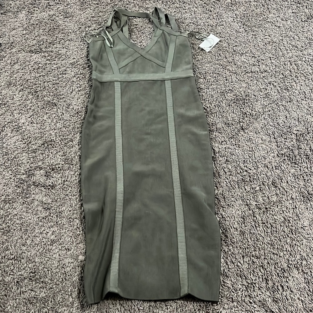 Olive green body con dress size small